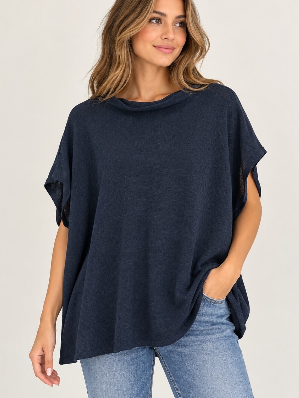 Eileen Fisher Black Relaxed Fit Knit Top